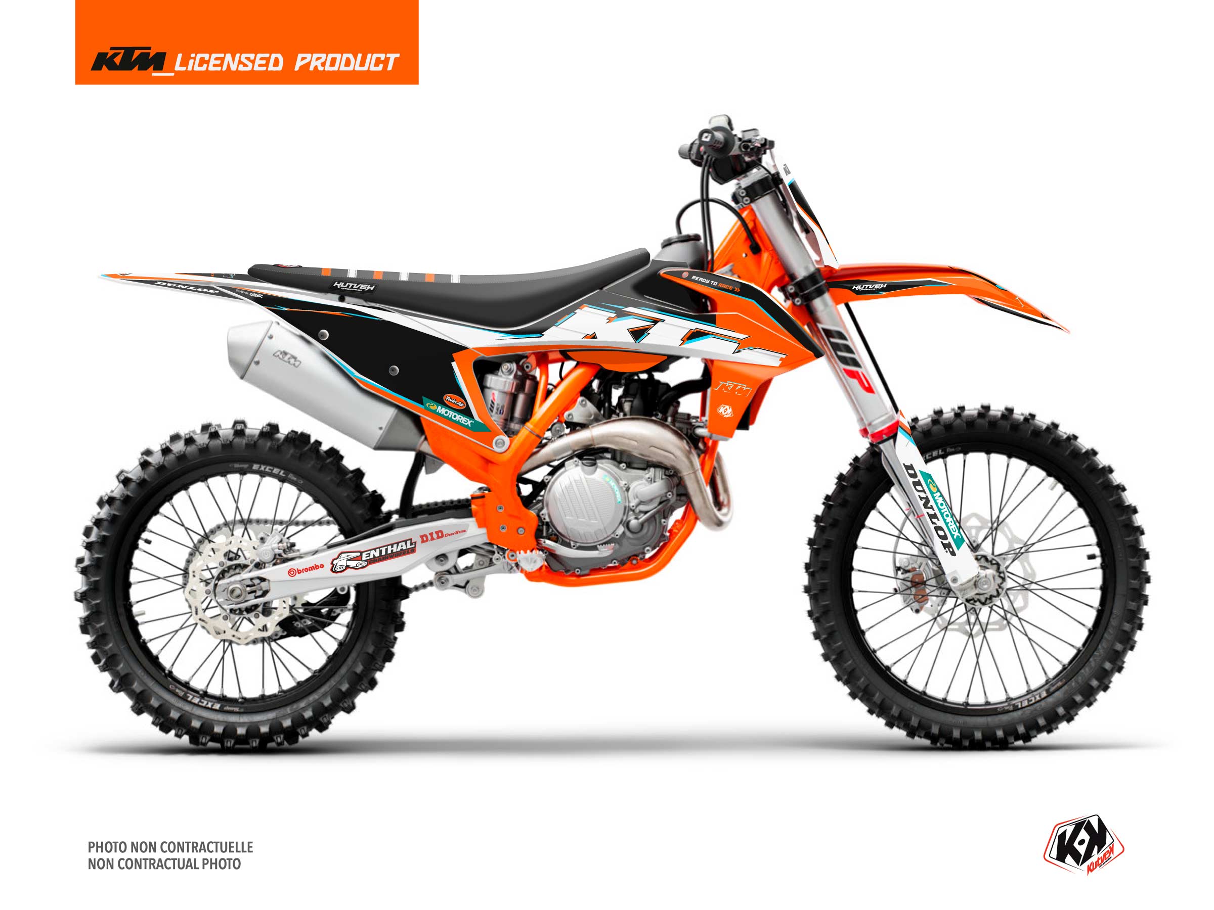 KTM 150 SX Dirt Bike Origin K22 Graphic Kit Black Kutvek Kit Graphik