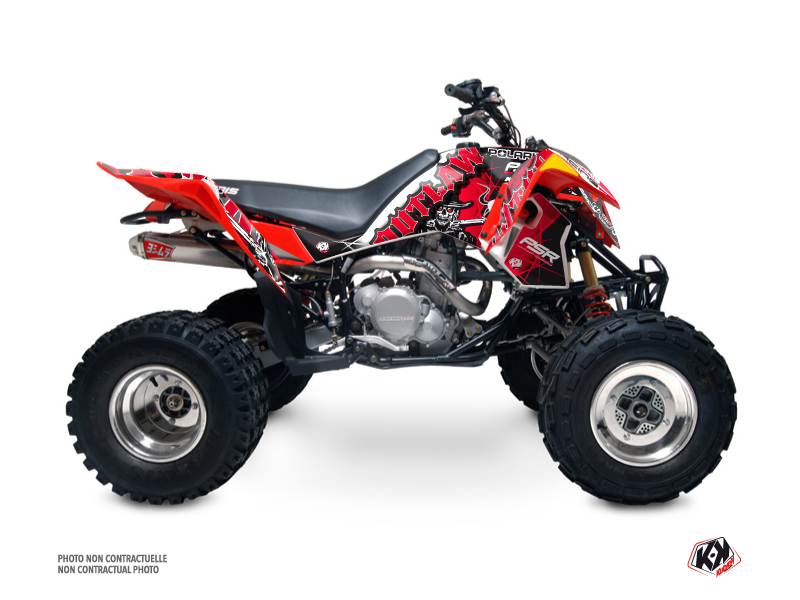 Polaris Outlaw 525 ATV Outlaw Graphic Kit Black Red