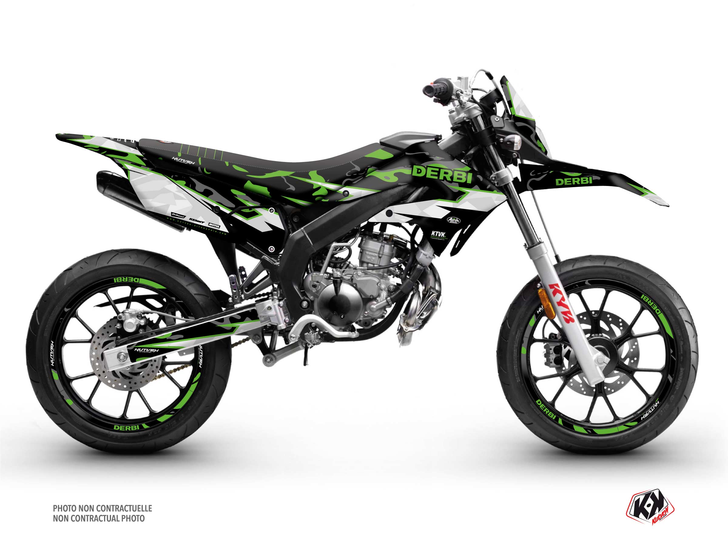 PACK BARBARIAN Graphic Kit + Seat Cover Derbi Xtreme 50 Green