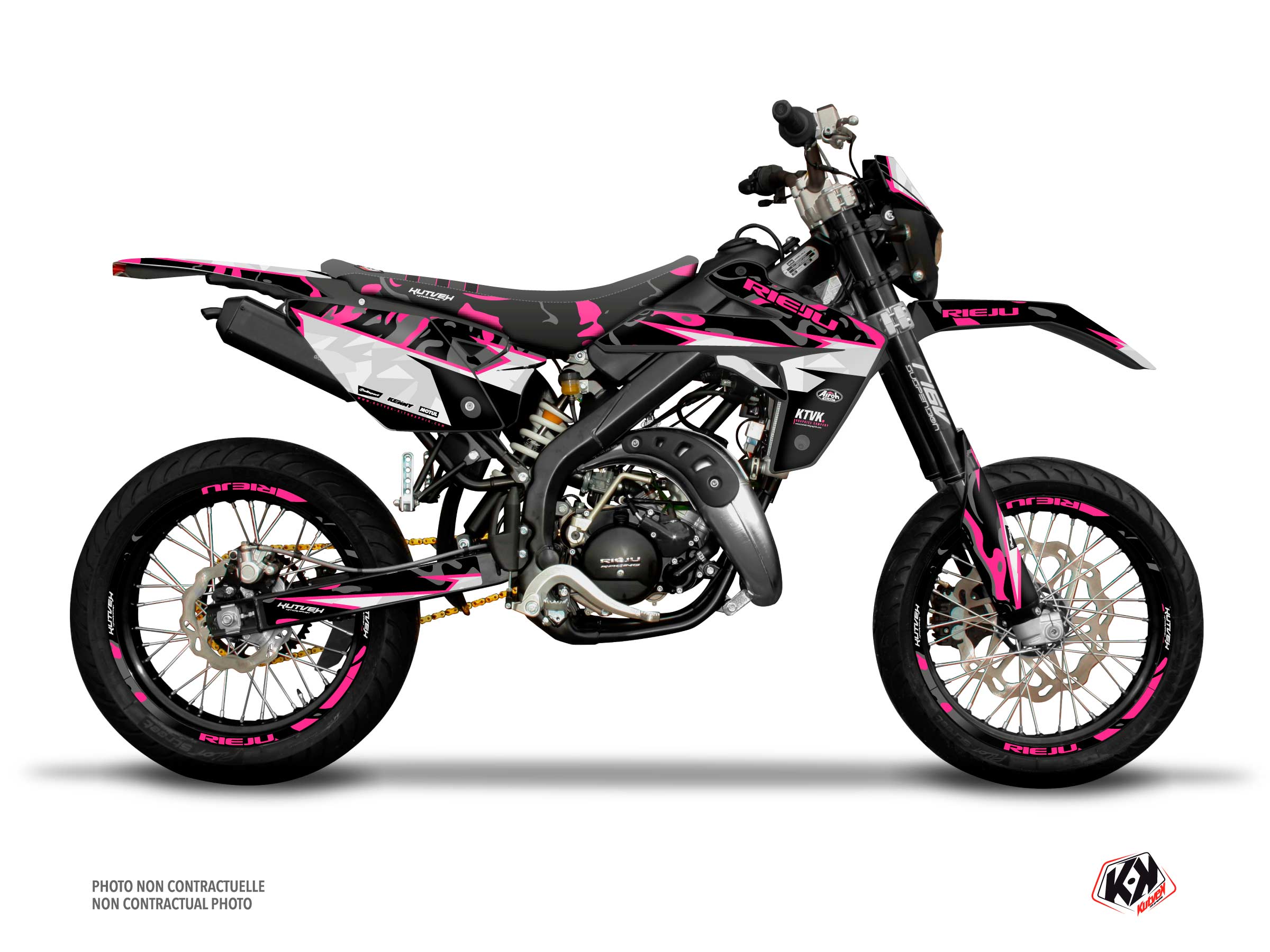 PACK BARBARIAN Graphic Kit + Seat Cover Rieju MRT 50 Pink