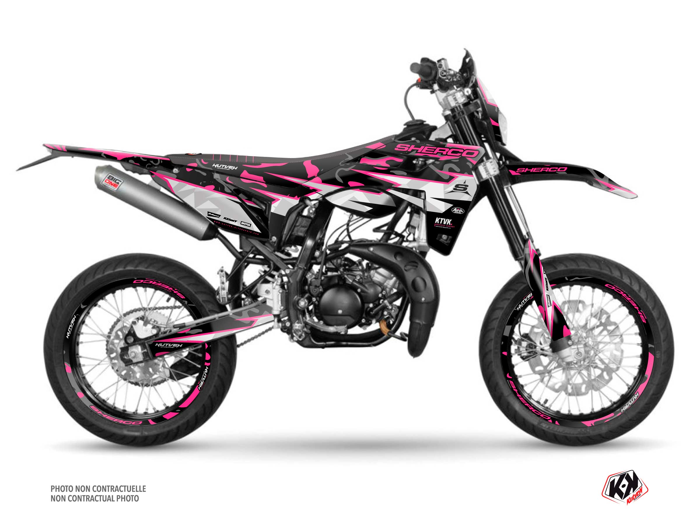 PACK BARBARIAN Graphic Kit + Seat Cover Sherco SM 50 Pink
