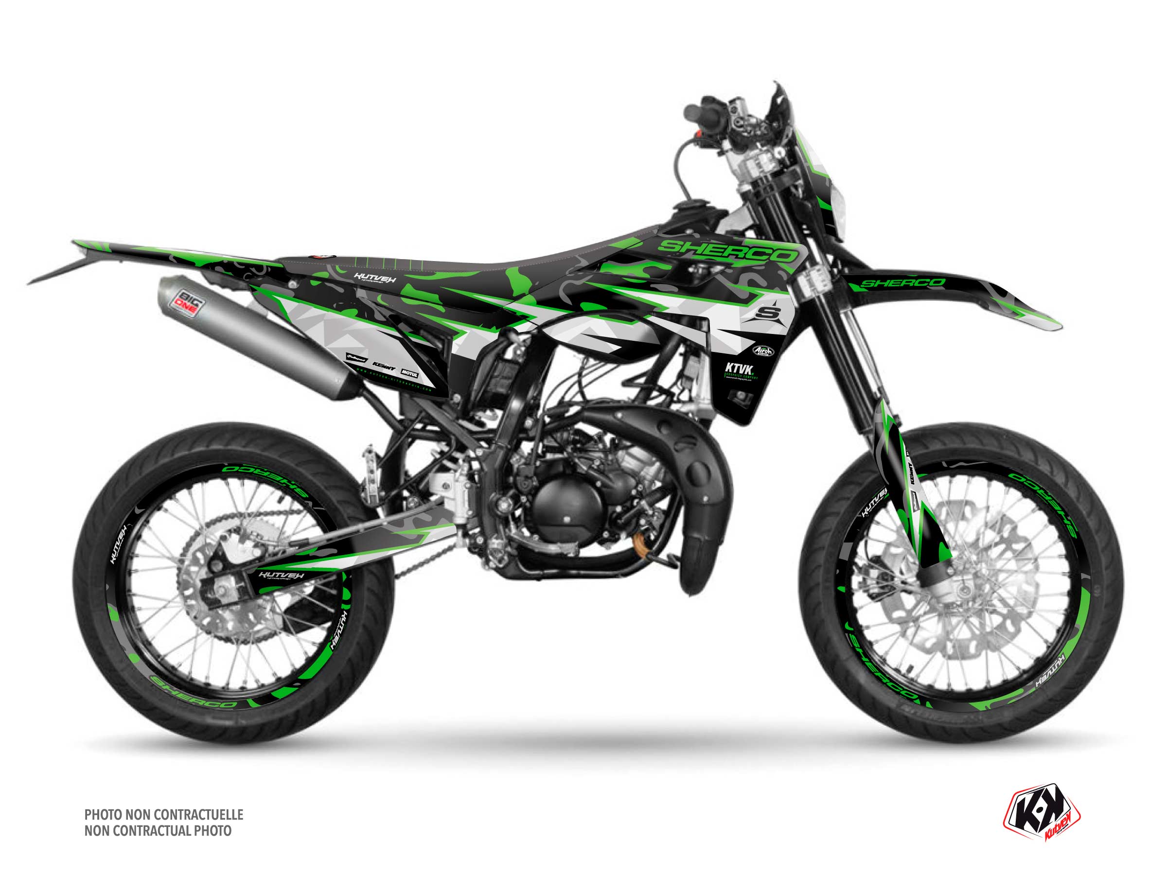 PACK Kit Déco + Housse de Selle 50cc BARBARIAN Sherco SM 50 Vert