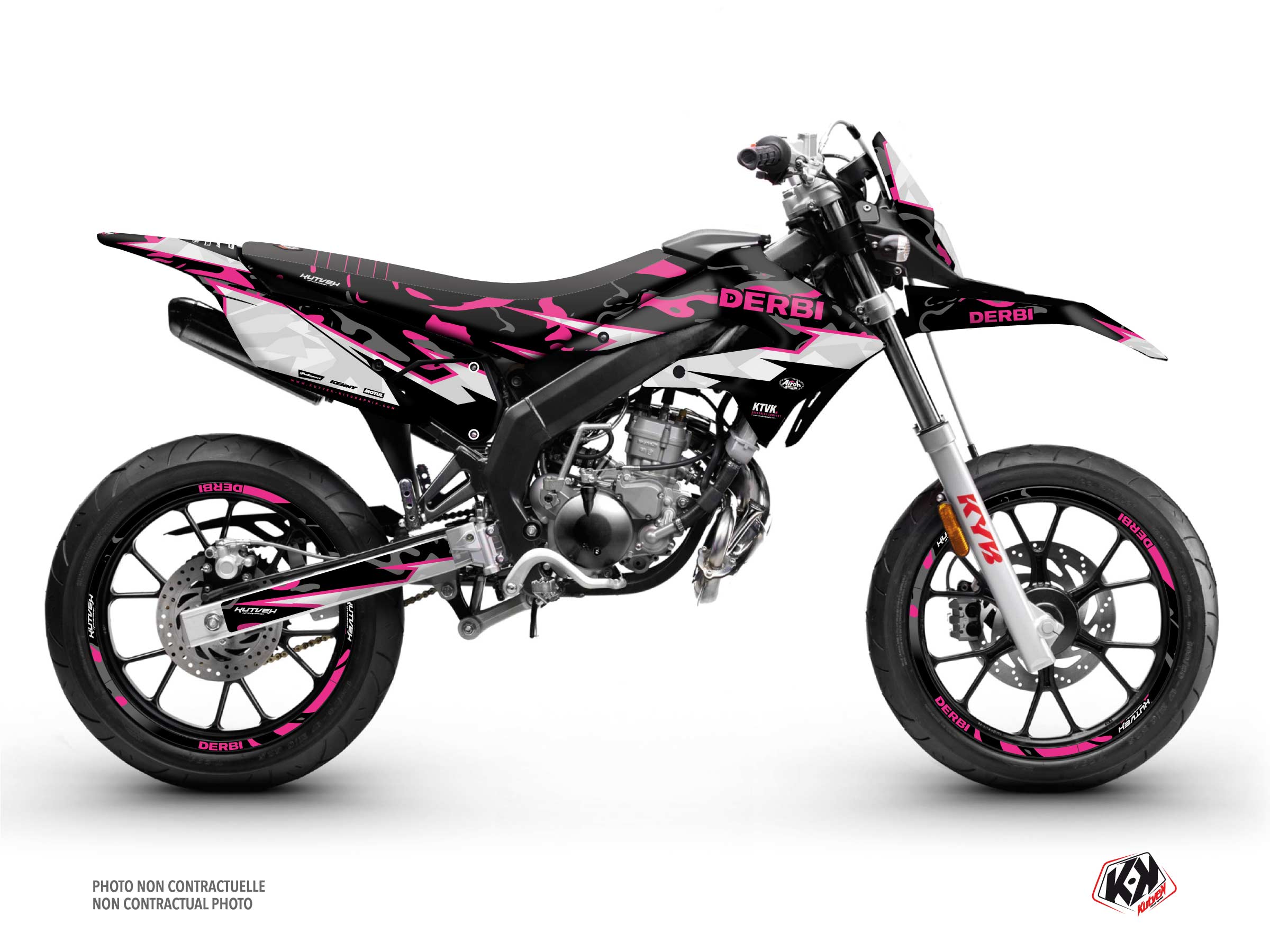 PACK BARBARIAN Graphic Kit + Seat Cover Derbi Xtreme 50 Pink