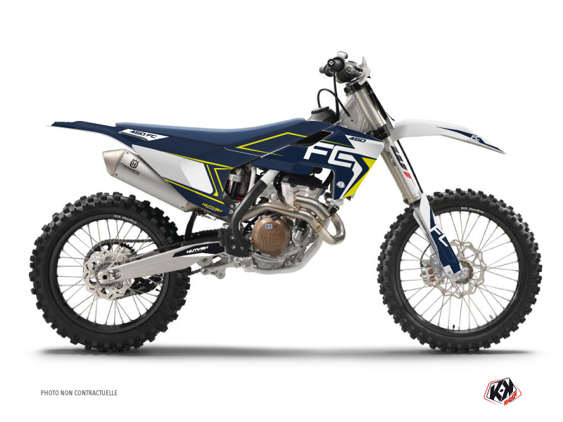 Kit Déco Moto Cross Halftone PACK PACK HUSQVARNA 250/450 FC Bleu Jaune