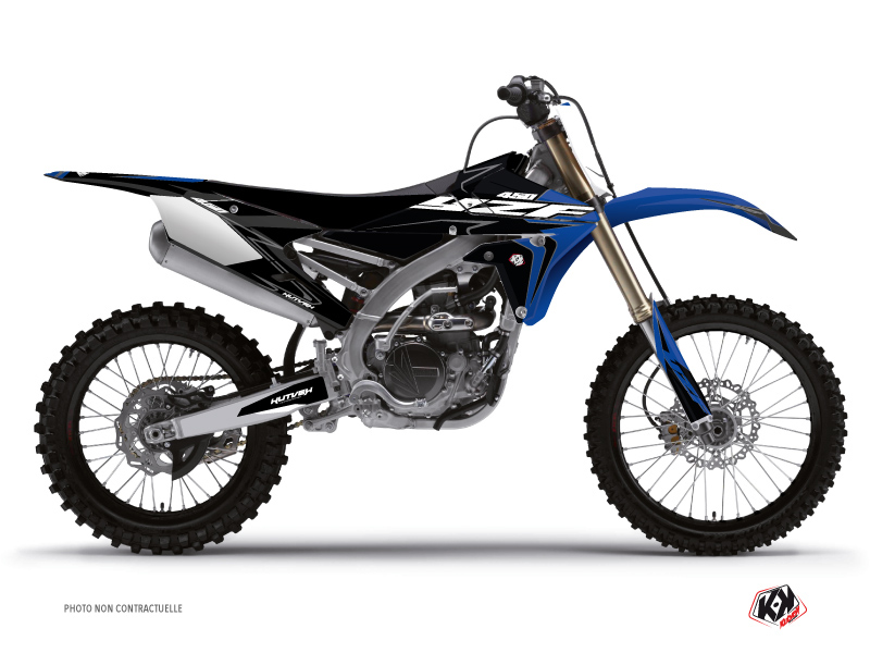 PACK Yamaha 450 YZF Dirt Bike Halftone Graphic Kit Black Blue + Plastics Kit 450 YZF Black from 2014