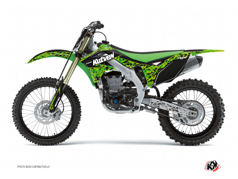 Kawasaki 125 KX Dirt Bike Predator Graphic Kit Black Green