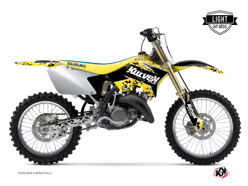 Suzuki 250 RM Dirt Bike Predator Graphic Kit Black Yellow LIGHT