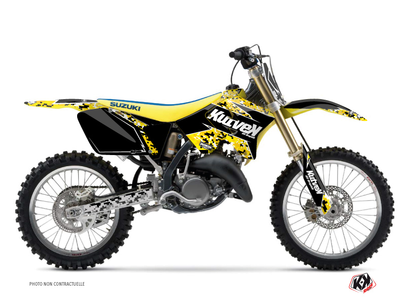 Suzuki 125 RM Dirt Bike Predator Graphic Kit Black Yellow