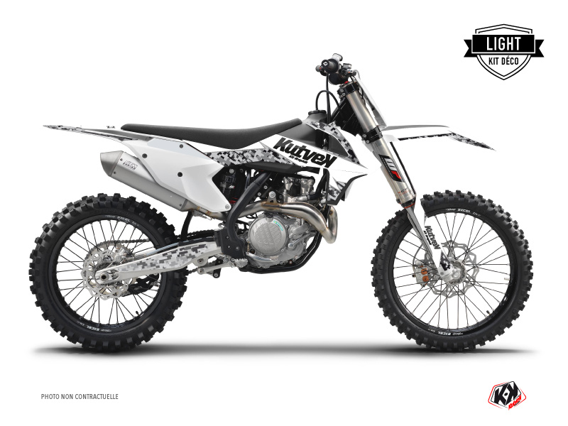 KTM 125 SX Dirt Bike Predator Graphic Kit White LIGHT Kutvek Kit Graphik