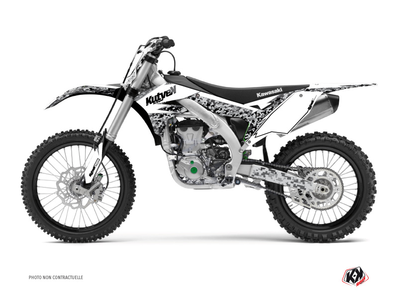 Kit Déco Moto Cross Predator Kawasaki 250 KX Blanc