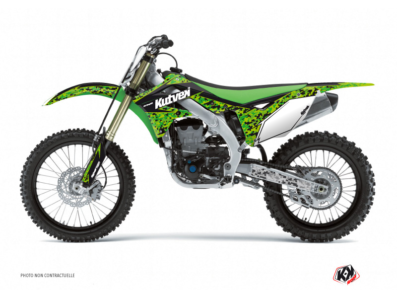 Kawasaki 250 KX Dirt Bike Predator Graphic Kit Black Green