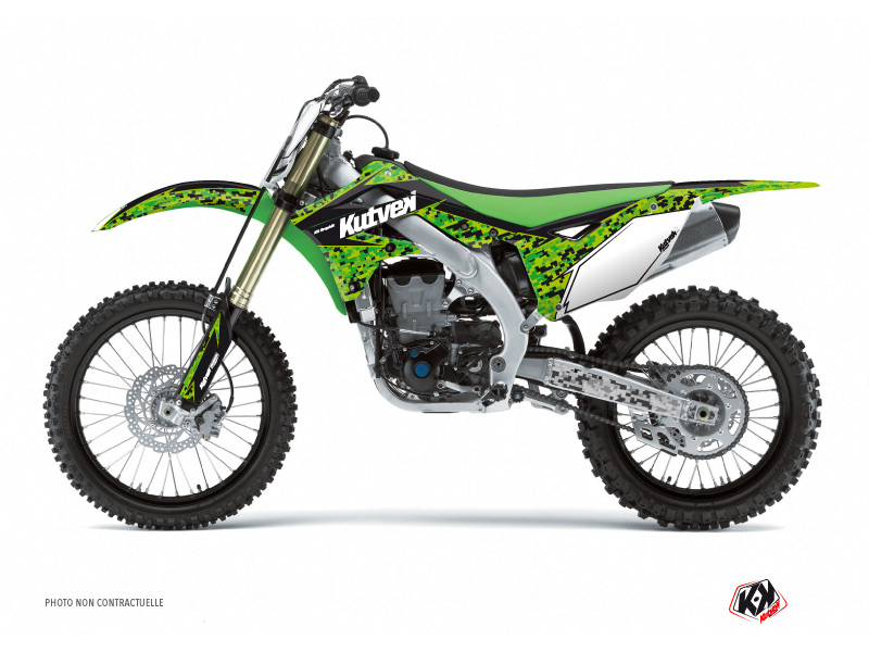 Kit Déco Moto Cross Predator Kawasaki 250 KX Noir Vert