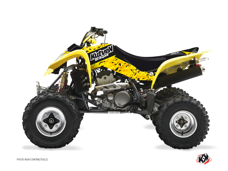 Suzuki 400 LTZ ATV Predator Graphic Kit Black Yellow