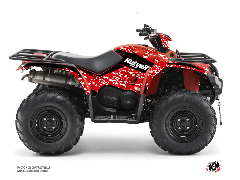 Yamaha 450 Kodiak ATV Predator Graphic Kit Black Red