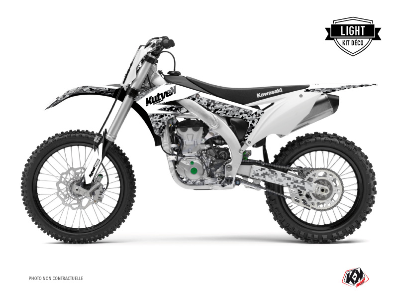 Kawasaki 450 KXF Dirt Bike Predator Graphic Kit White LIGHT