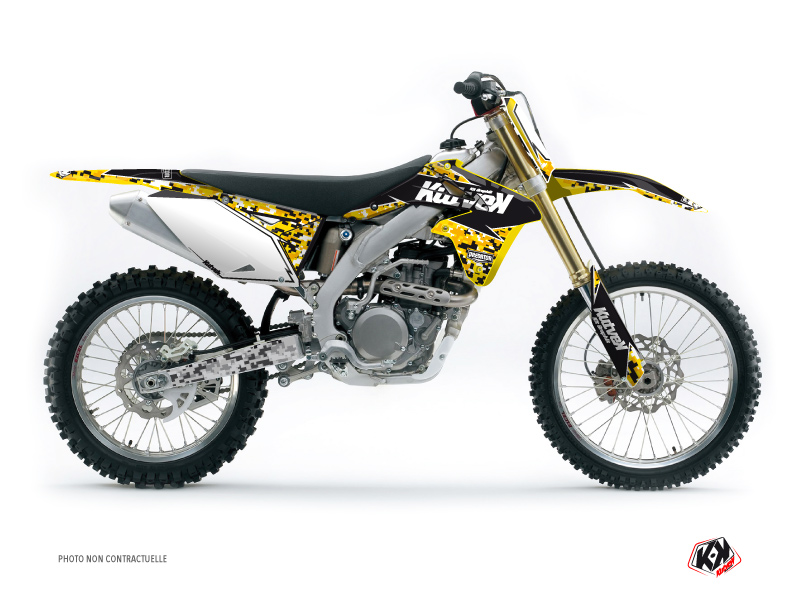 Suzuki 450 RMZ Dirt Bike Predator Graphic Kit Black Yellow