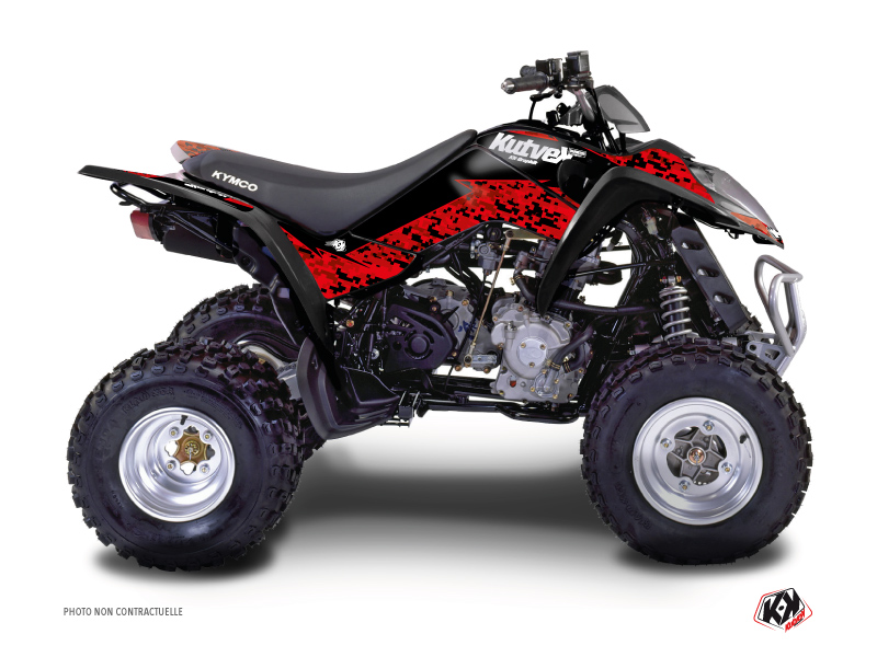 Kymco 90 MAXXER ATV Predator Graphic Kit Red Black