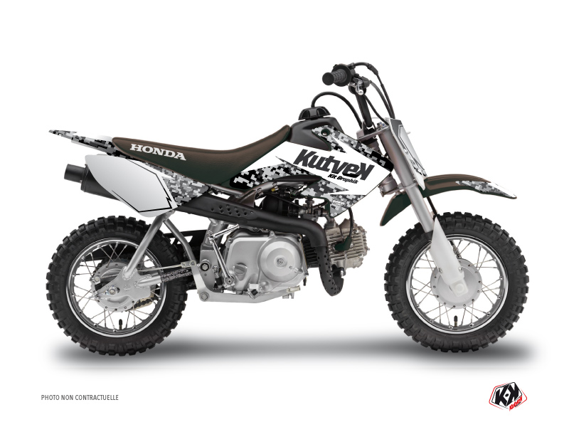 Honda 50 CRF Dirt Bike Predator Graphic Kit White
