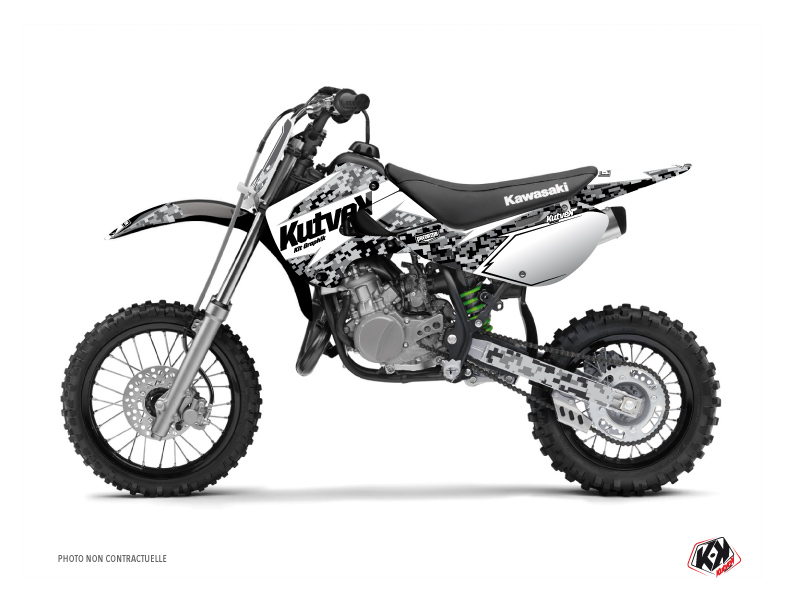 Kit Déco Moto Cross Predator Kawasaki 65 KX Blanc