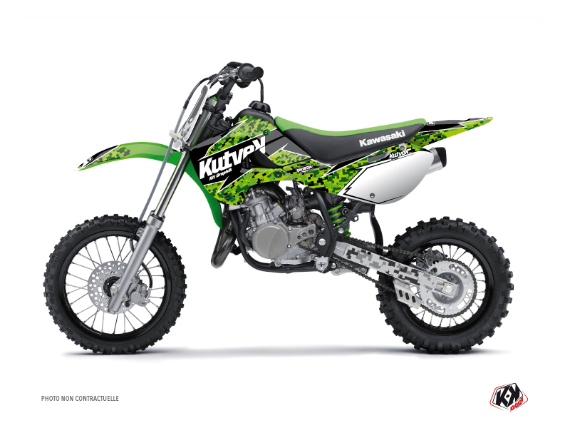 Kawasaki 65 KX Dirt Bike Predator Graphic Kit Black Green