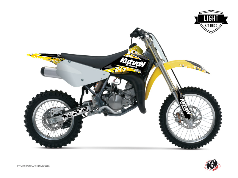 Suzuki 85 RM Dirt Bike Predator Graphic Kit Black Yellow LIGHT