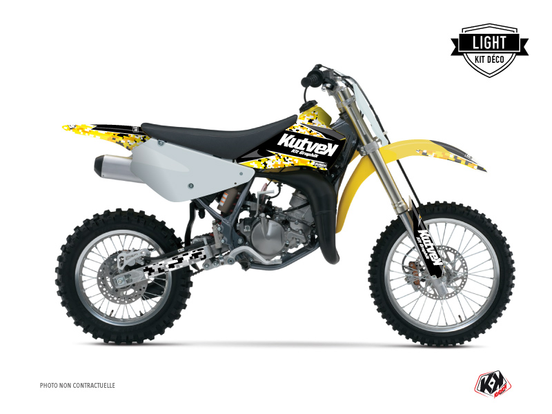 Kit Déco Moto Cross Predator Suzuki 85 RM Noir Jaune LIGHT