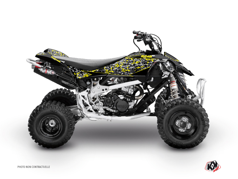 Can Am DS 450 ATV Predator Graphic Kit Black Grey Yellow