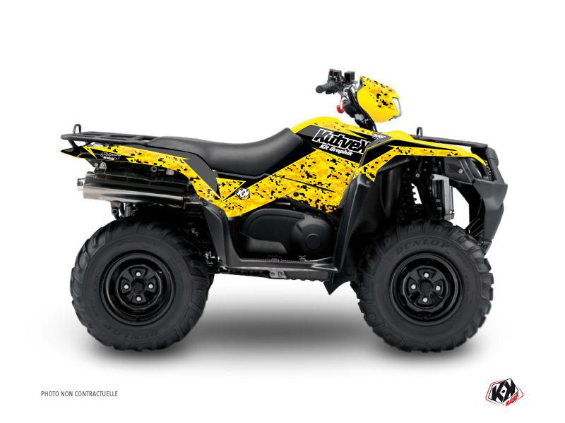 Suzuki King Quad 400 ATV Predator Graphic Kit Black Yellow