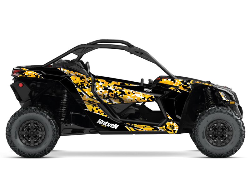 Can Am Maverick X3 UTV Predator Graphic Kit Black Yellow