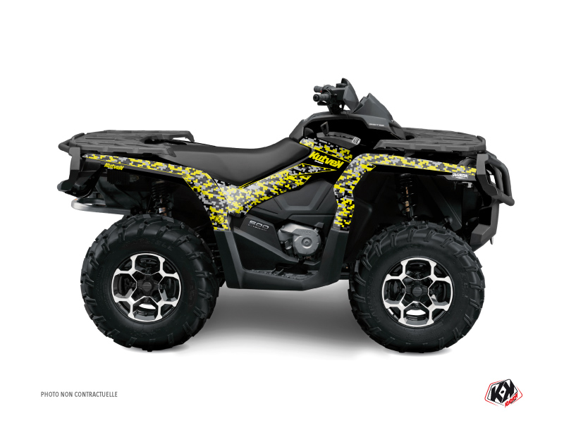 Kit Déco Quad Predator Can Am Outlander 1000 Noir Gris Jaune