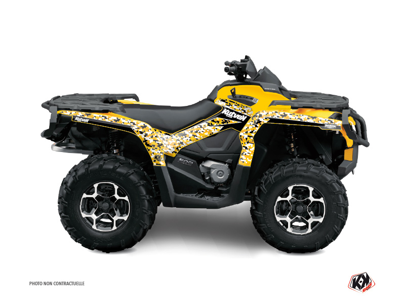 Can Am Outlander 400 XTP ATV Predator Graphic Kit Black Yellow