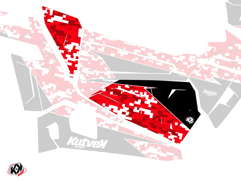 Graphic Kit Doors Origin Low Predator UTV Polaris RZR 900S/1000/Turbo 2015-2017 Red