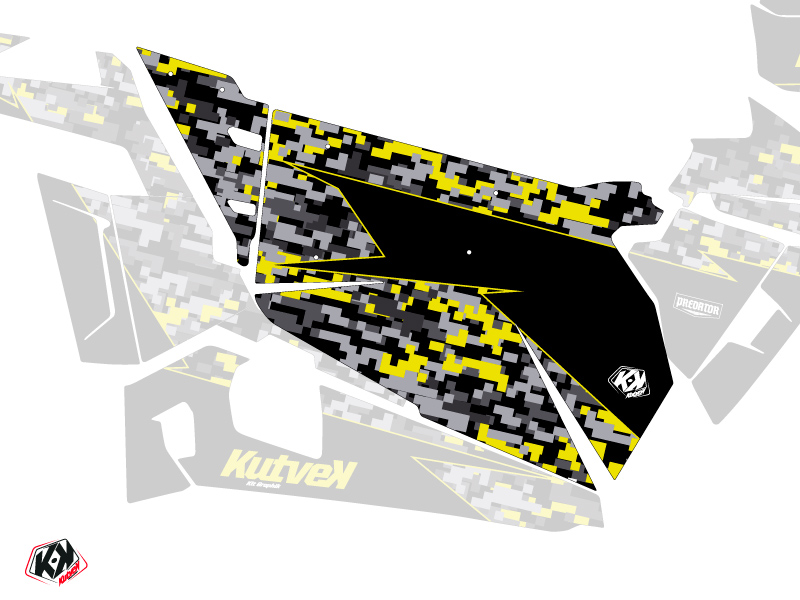 Graphic Kit Doors Origin Predator UTV Polaris RZR 900S/1000/Turbo 2015-2017 Black Grey Yellow