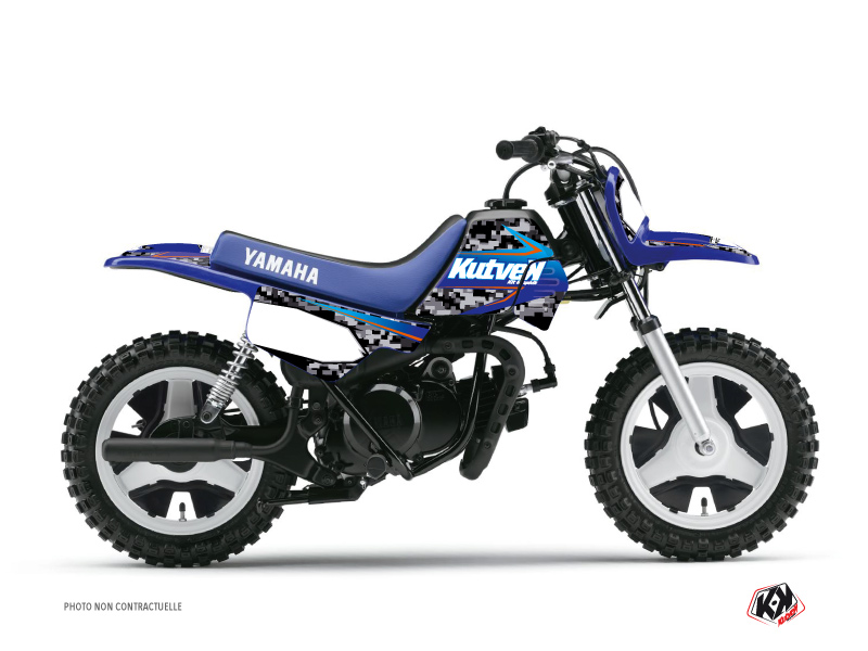 Kit Déco Moto Cross Predator Yamaha PW 50 Noir Bleu