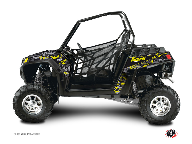 Polaris RZR 570 UTV Predator Graphic Kit Black Grey Yellow