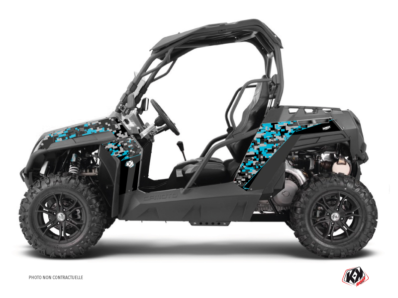 CF Moto Z Force 800 UTV Predator Graphic Kit Black Turquoise