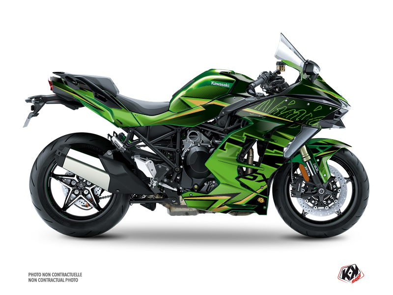 Kawasaki H2 SX Street Bike Profil Graphic Kit Black Green