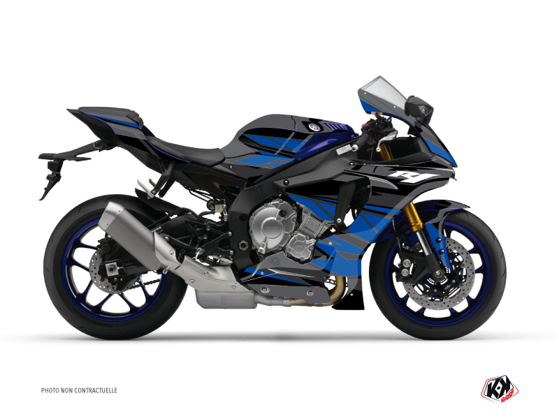 Yamaha R1 Street Bike Replica Graphic Kit Black Blue