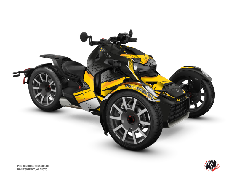 Can Am Ryker 900 Rally Edition Roadster Replica Graphic Kit Yellow