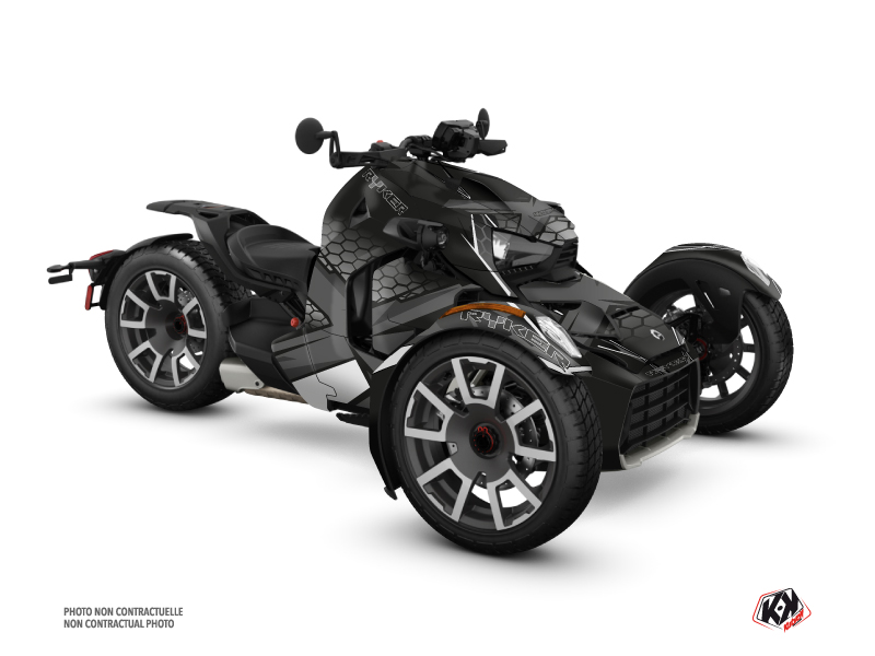 Can Am Ryker 900 Rally Edition Roadster Replica Graphic Kit Black Grey