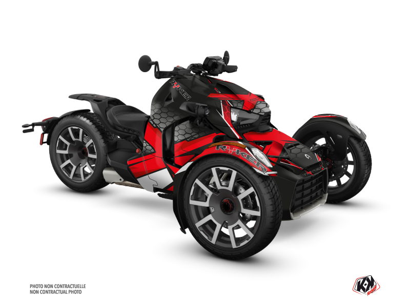 Can Am Ryker 900 Rally Edition Roadster Replica Graphic Kit Red