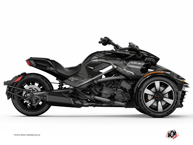 Can Am Spyder F3 Limited Roadster Replica Graphic Kit Black Grey