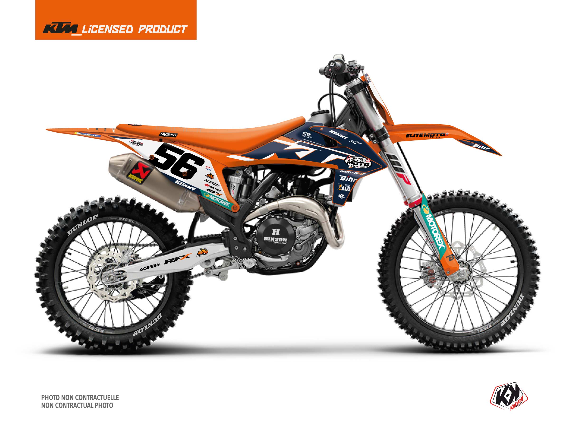 KTM 350 SXF Dirt Bike Replica Team Elite Moto 15 K22 Graphic Kit