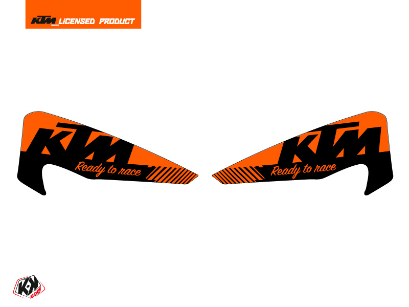 Graphic Kit Hand Guards Stickers Retro Dirt Bike KTM EXC-EXCF Orange