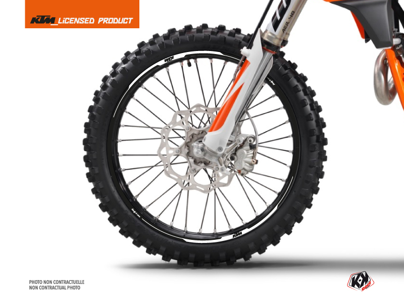Graphic Kit Wheel decals Retro Dirt Bike KTM SX-SXF EXC-EXCF Black