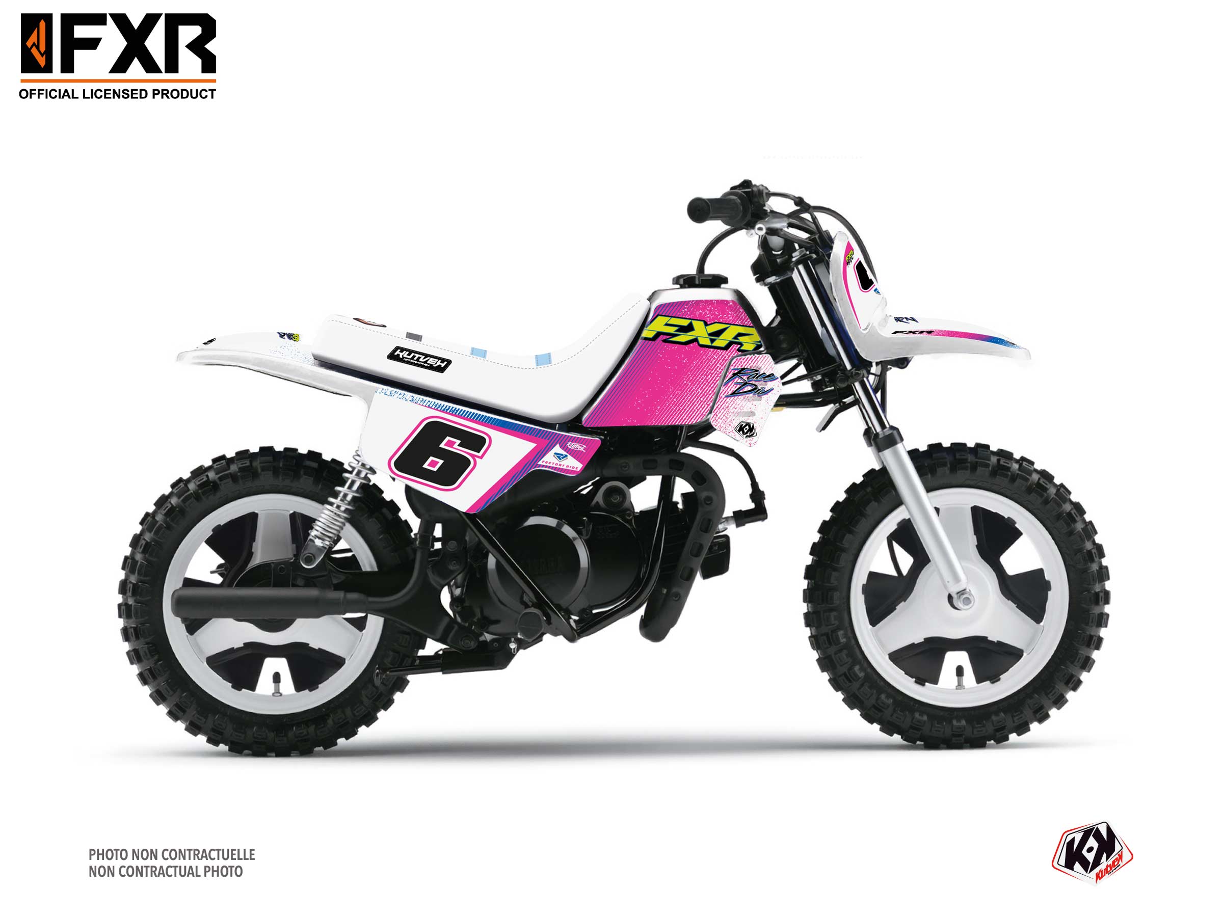 Kit Decorativo Adesivo MotoCross Per Yamaha PW 50 – Serie Factory, Colore Rosa (1996-2023)