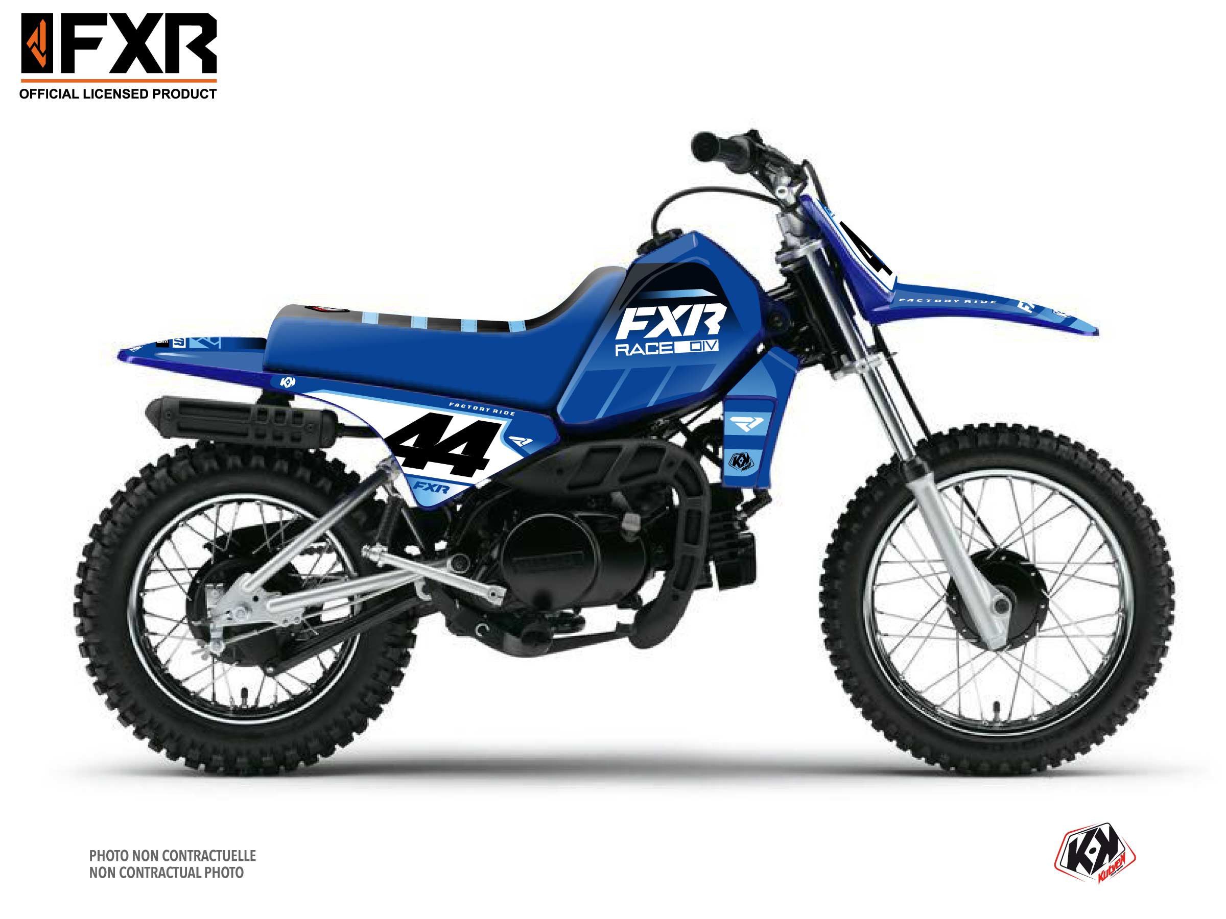 Kit Déco Motocross Fxr Revo Yamaha Pw 80 Bleu