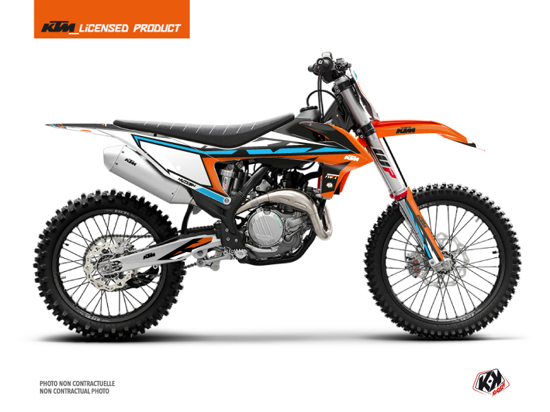 KTM 450 SXF Dirt Bike Rift Graphic Kit Orange Blue