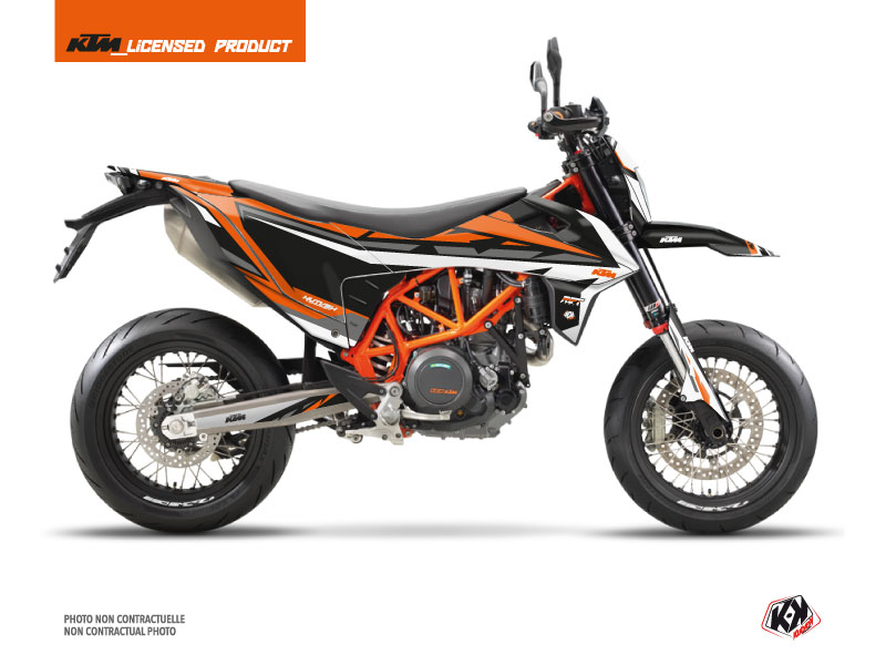 KTM 690 SMC R Street Bike Rift Graphic Kit Black Orange