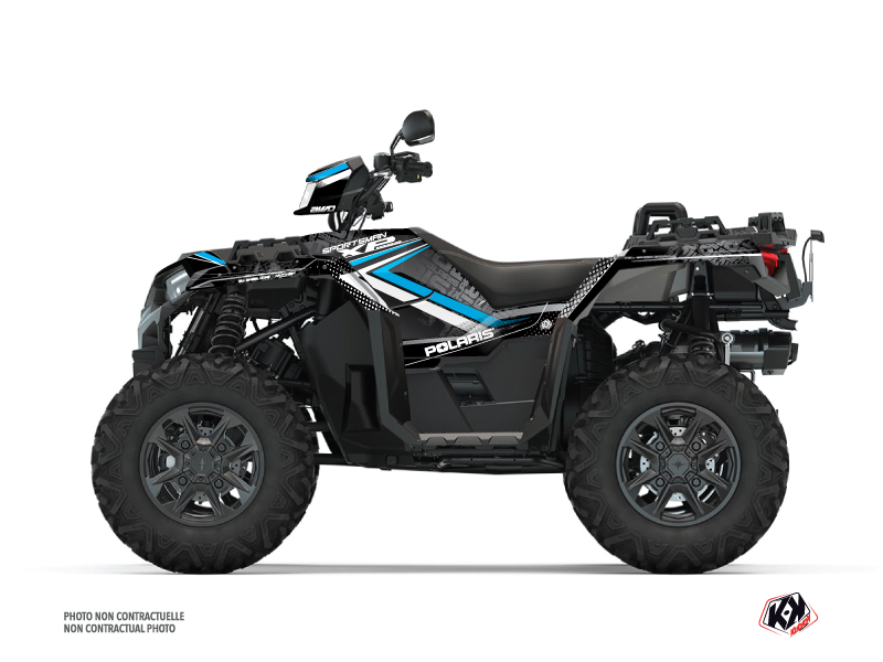Polaris 1000 Sportsman XP S Forest ATV Rock Graphic Kit Black Blue